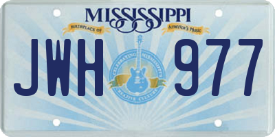 MS license plate JWH977