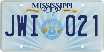 MS license plate JWI021