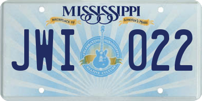 MS license plate JWI022