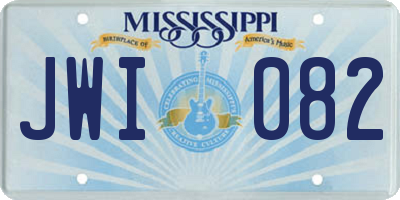 MS license plate JWI082