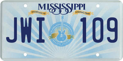 MS license plate JWI109