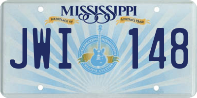 MS license plate JWI148