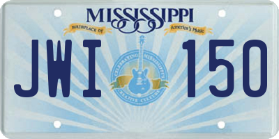 MS license plate JWI150