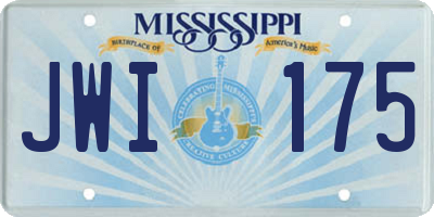 MS license plate JWI175
