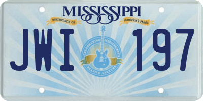 MS license plate JWI197