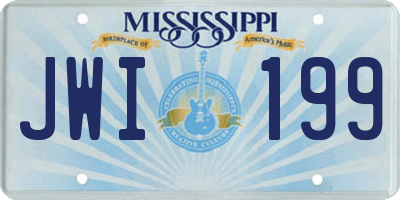 MS license plate JWI199