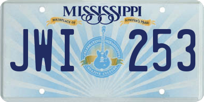 MS license plate JWI253