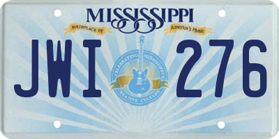 MS license plate JWI276