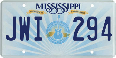 MS license plate JWI294