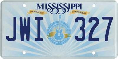 MS license plate JWI327