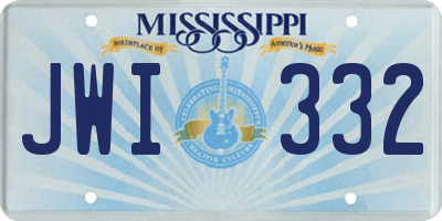 MS license plate JWI332