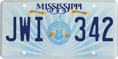 MS license plate JWI342