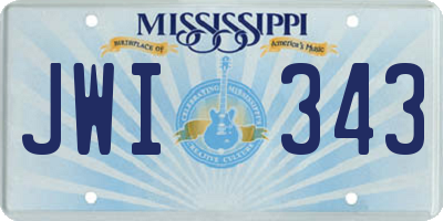 MS license plate JWI343