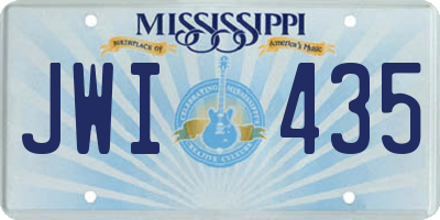 MS license plate JWI435
