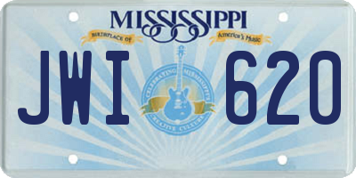 MS license plate JWI620