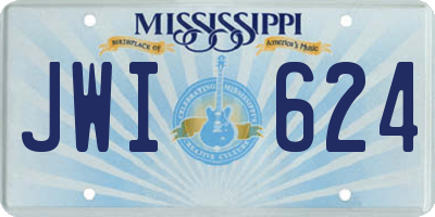 MS license plate JWI624