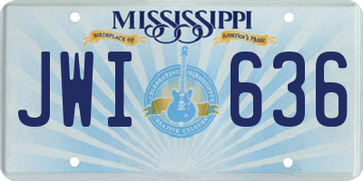 MS license plate JWI636