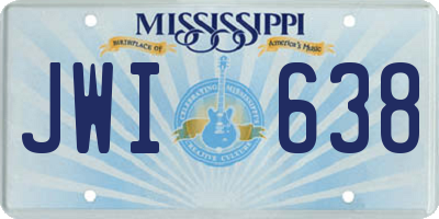 MS license plate JWI638