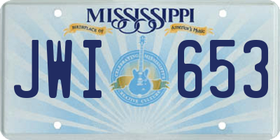 MS license plate JWI653