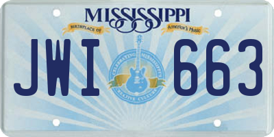 MS license plate JWI663