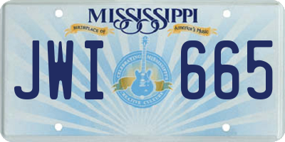 MS license plate JWI665