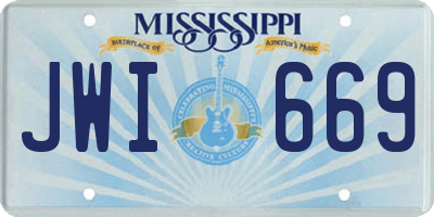 MS license plate JWI669
