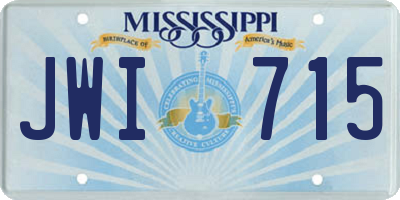 MS license plate JWI715