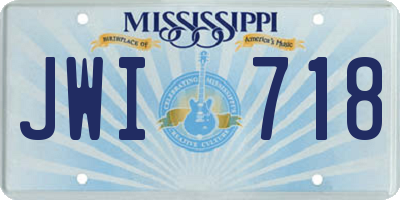 MS license plate JWI718