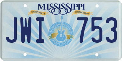 MS license plate JWI753