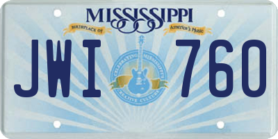MS license plate JWI760