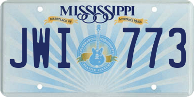 MS license plate JWI773
