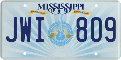 MS license plate JWI809