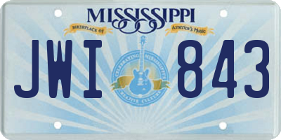 MS license plate JWI843