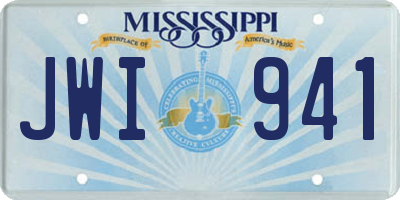 MS license plate JWI941