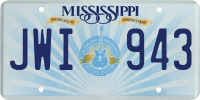 MS license plate JWI943