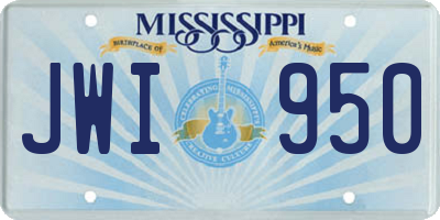 MS license plate JWI950