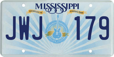 MS license plate JWJ179