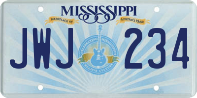 MS license plate JWJ234