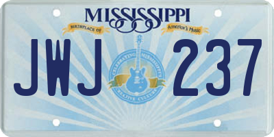 MS license plate JWJ237