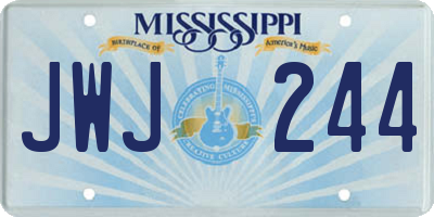 MS license plate JWJ244