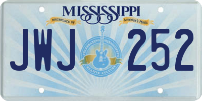 MS license plate JWJ252