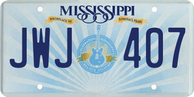 MS license plate JWJ407