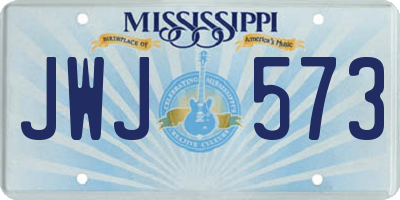 MS license plate JWJ573