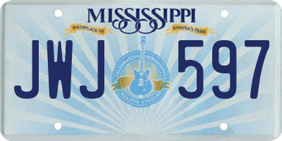 MS license plate JWJ597