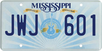 MS license plate JWJ601