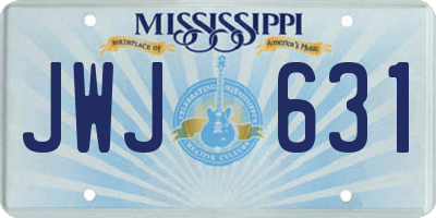 MS license plate JWJ631