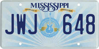 MS license plate JWJ648