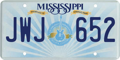 MS license plate JWJ652
