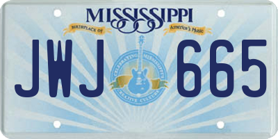 MS license plate JWJ665