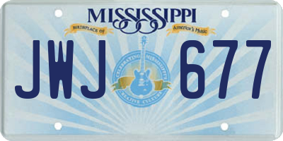 MS license plate JWJ677